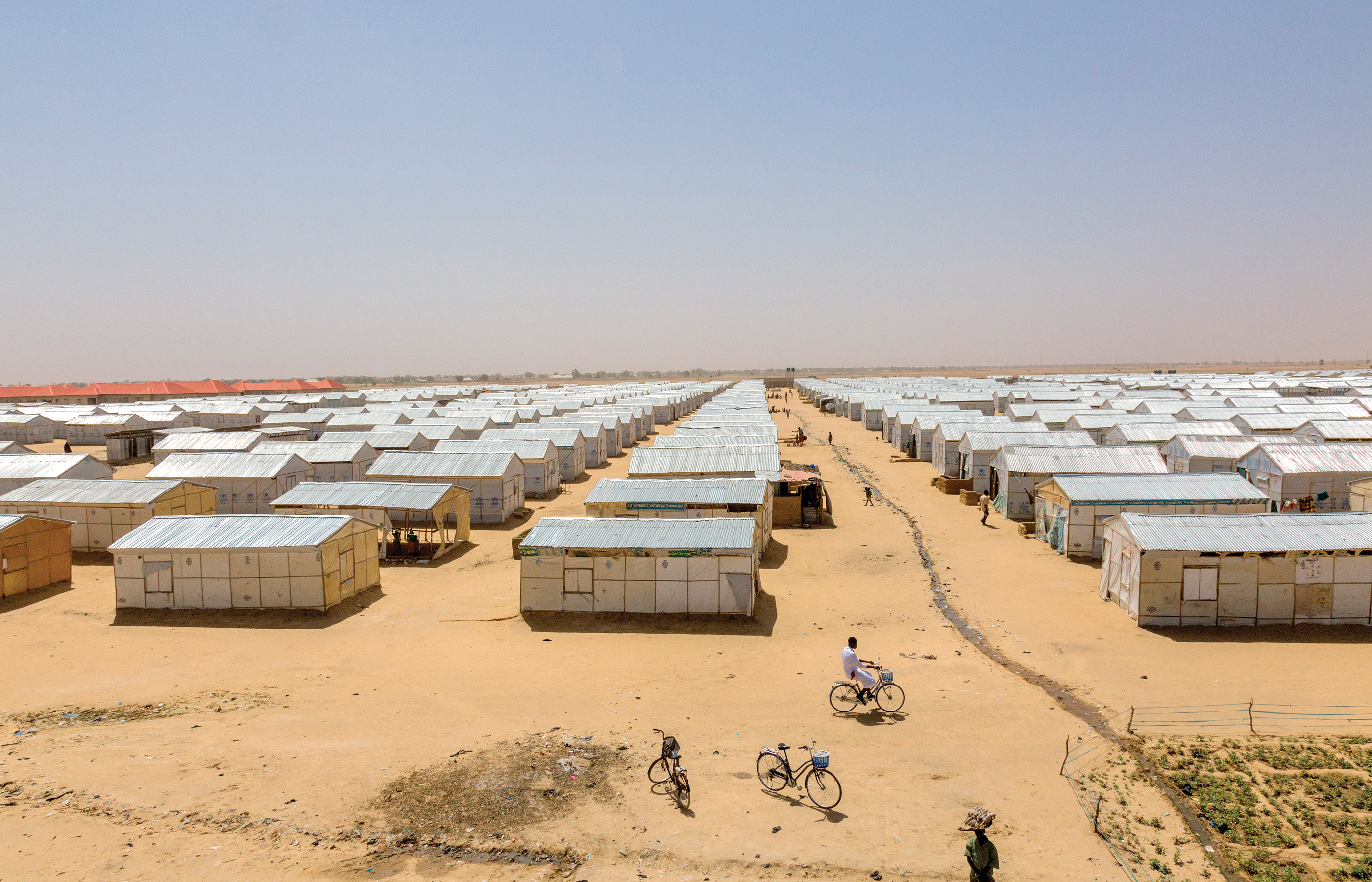 An overview image of the Bakasi IDP camp showing rows of tents.