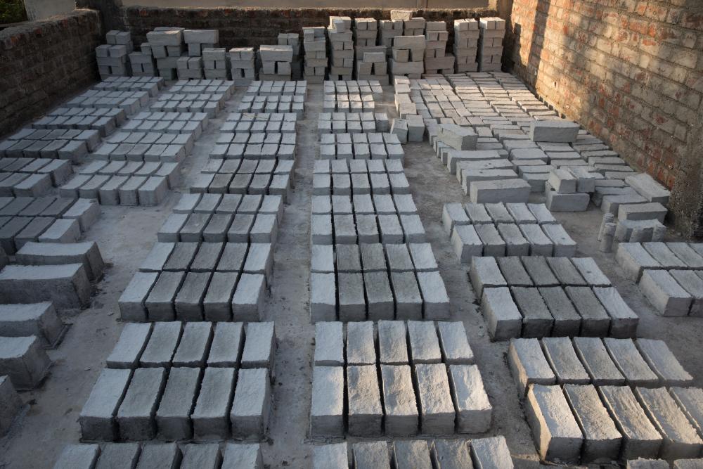 Desai’s first use of his eco-friendly-brick Photo of Desai’s eco-friendly-bricks