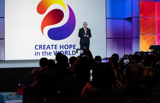 R. Gordon R. McInally wants Rotary members to create hope in the world